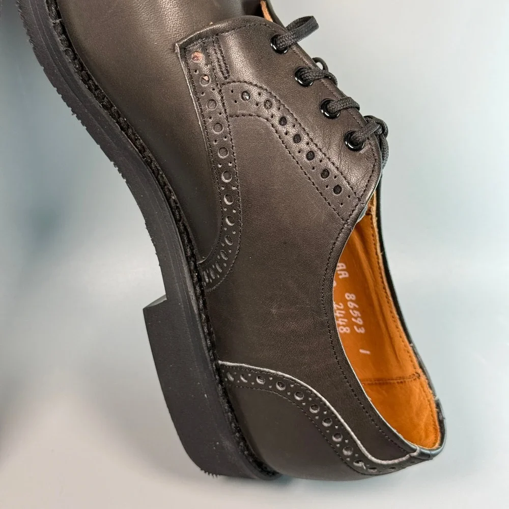 Allen Edmonds Fairmont Dress Oxfords Mens 10 AA Narrow Black Vibram Brogue Shoes